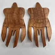 Wood Serving Forks Salad Hawaiian Gift Aloha Home Kitchen Decor Handcrafted Set