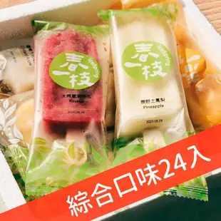【春一枝】綜合天然水果手作冰棒24入(8口味)