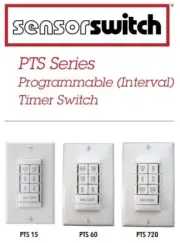 SENSOR SWITCH® PTS 60 WH PROGRAMMABLE INTERVAL TIMER SWITCH 60 MINUTE MAX WHITE