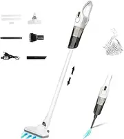 [diida] Stick Vacuum Cleaner, Powerful Suction 3-in-1 Small Handheld Vac with Filter for Hard Floor Lightweight Upright Home Pet Hair, White