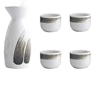 Wine Jug Ceramic Sake Cups Traditional Sake Set Ceramic Sake Glasses Wine Pot Set Rice Wine Pot Japanese Style Sake Stoneware Wine Glass