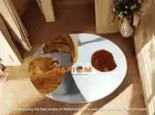 White Epoxy Resin Round Coffee Table Natural Wooden Live Edge Console Bar Decors