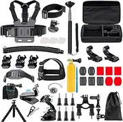 Xkimos 60-in-1 Action Camera Accessory Kit Compatible with GoPro Hero 13 12 11 10 9 8 7, GoPro Max, DJI Osmo Action 4, AKASO Brave 7, SJCAM, Complete GoPro Accessories for Action Cameras