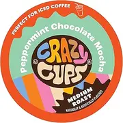Crazy Cups Flavored Coffee Pods, Peppermint Chocolate Mocha Coffee, Single Serve for Keurig K-Cups Machines, Hot or Iced Medium Roast in Recyclable Pods, 80 Count Value Pack(Pack of 1)