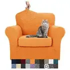 YEMYHOM Latest Checkered 2 Pieces Chair Covers for Living Room High Stretch T...