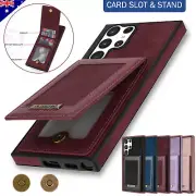 For Samsung S25 S24 S23 S22 S21 S20 FE Ultra Plus Case Leather Wallet Card Cover