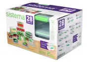 Sistema KLIP IT Accents Collection Food Storage Containers, Clear/Green, 28-P...