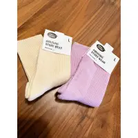 在飛比找蝦皮購物優惠-韓國製 KOKA CHARM兒童羅紋素色糖果襪/紫+米白L