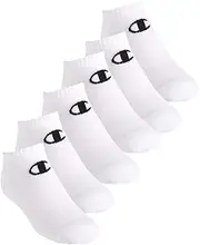 [Champion] Big Boy's 6 Pack Logo No Show Socks White Size 5Y-7Y, White, 5