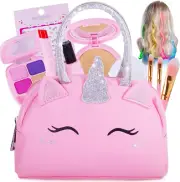 Pretend Play Makeup Kit for Little Girls with Unicorn Purse: Fake (Not Real) Mak