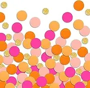 Pink Orange Paper Confetti Glitter Golden Scatter Table Decoration Surprise Craft Supplies Birthday Party Bridal Baby Shower Party Wedding Gift Circle Dots Decor 100 Pcs