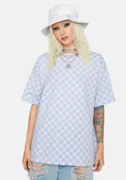 [NGOrder] Blue Checkerboard Tee
