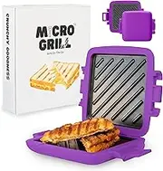 Micro Grill | Microwave Sandwich Maker - Grilled Cheese Sandwich Maker - Munchy - Toastie Maker- Panini Press - Travel Sandwich Maker (Purple)