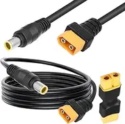 Xiatiaosann DC 8mm to XT60 Power Cable 14 AWG DC 7.9mm x 5.5mm Male to XT60 Male Adapter Cable for Solar Panels Portable Power Station Lipo Battery Pack(1.5m)