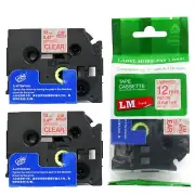 2/Pack 12mm Red on Clear Tape for P-touch Model PT1810, PT-1810 Label Maker