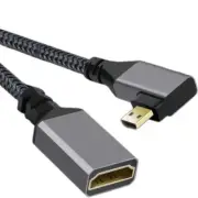DigitalFoto Solution Right-Angle Standard Micro-HDMI to HDMI Extension Cable 7.9
