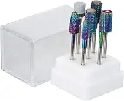 7Pcs Nail Drill Bits Set Tungsten Carbide Pedicure Drill Bits Kit Repla Ent Drill Bits for Electric Nail Drill Multicolor
