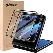 2 Pack Front Screen Protector for Motorola Razr 2024,3D Curved Full Cover Tempered Glass,9H Hardness,Case Friendly,Anti-Scratch Bubble Free
