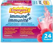 Emergen-C Immune+ 1000mg Vitamin C, Immune System Boost, Rasberry, 24 Packets