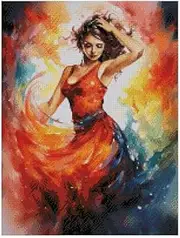 A Salsa Dancer Counted Cross Stitch,14 Count 100% Cotton,2150x200 Stitch, 26x 36cm,Cotton Counted People Cross Stitch Kits