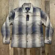 NEW Ben Sherman The Original Plaid Flannel Shirt Shacket Men's Medium Sand NWT