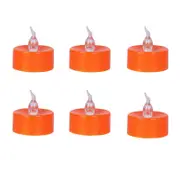 unbrand Halloween 6Pack Orange Tea Light Candles Battery Powered LED Tea Lights With Warm White Pumpkins For Halloween Yellow