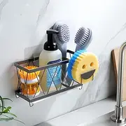 Wall mount Sponge Holder, Kitchen Sink Caddy with Smiley Face for Scrub Daddy Sponge Holder, Sink Organizer for Countertop