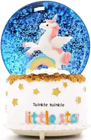 Unicorn Snow Globe for Kids - Automatic Musical Snowball with Lights (3.5x3.5x5)