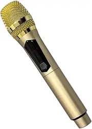 Karaoke Wireless Microphone Stable Plug and Play Microphone for Entertainment at Home with 6.35 Mm Interface [40 -MHz -Bandwidth] (Golden)