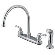 Kingston Brass Magellan 2-Handle Standard Kitchen Faucet and Sprayer in Polished