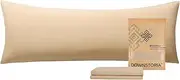 Body Pillow Cover, Ultra Soft Microfiber Long Pillowcase, Envelope Closure Large Pillow Cases 20x54 inch (Beige)