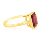 4.50 Carat Created Ruby Bezel Set Ring in 9ct Yellow Gold, K