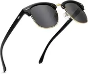 [SUNGAIT] 80s Sunglasses Retro Semi Rimless Clubmaster for Men Women