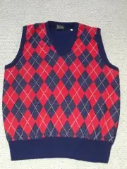 Vintage Teachers Highland CREME Scotch Whiskey Argyle Sweater Vest Exclusive L