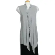 EILEEN FISHER Moon Gray Cotton Blend Melange Ottoman Shaped Sweater Vest PS