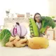 創意仿真蔬菜生姜抱枕3D毛絨趴睡枕食物辦公室午休棉靠背腰靠墊