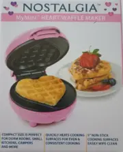 New MyMini Nastalgia Heart shaped Waffle Maker 5"