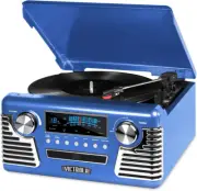 Haley Retro Bluetooth Record Player & Multimedia Center with Built-In Speakers -