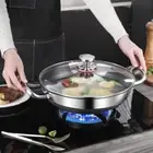 Non-stick Wok Pan Stainless Steel Kitchen Cookware Gas Induction Cooker
