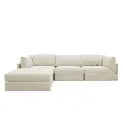 [James Lane] Finley Toorak Pearl Modular Sofa - 3 Seater and Ottoman