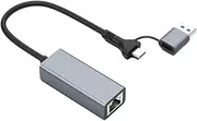 Snblzhef 1000M Ethernet Gigabit Adapter USB3.0 Type C toRJ45 Driver-Free 1000Mbps Gaming Gigabit Ethernet Hub Docking Station