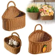 Rural handmade plastic woven wall hanging storage basket K4U6 до