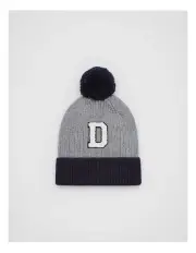 [Seed Heritage] Colourblock D Initial Beanie in Grey/Black