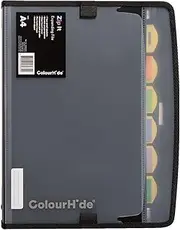 Colourhide Zip IT Expanding File, Black
