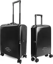 [KINGSLONG] Luggage Suitcase Travel Collapsible Expandable: 20 Inch Foldable Carry On Rolling Spinner Wheel - Hardside Lightweight Expandable Hardshell TSA Approved Lock for Women Men Black, Black
