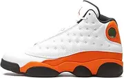 Girl's Air Jordan 13 Retro (Big Kid), White/White-starfish-black, 4 Big Kid