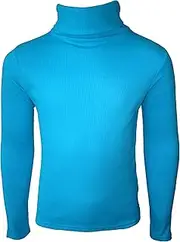 [AEL] Baby Girls Polo Tops Tops Ribbed Jumper Babies Top Boys Turtle Roll Neck Kids Sweater Colour: Turquoise - Size: 0-6 Months