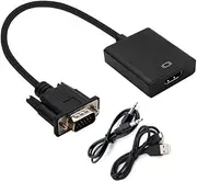 VGA to HDMI Adapter, Audio Support 1080P Resolution VGA to HDMI Adapter(Male to Female) for Computer, PC, Laptop, Monitor