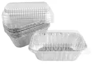 25/PK Aluminum 1 lb Mini Loaf Pans w Clear Dome Lids Made in USA by Handi-Foil