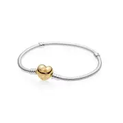 Authentic Pandora Gold Heart Charm Bracelet Size 20